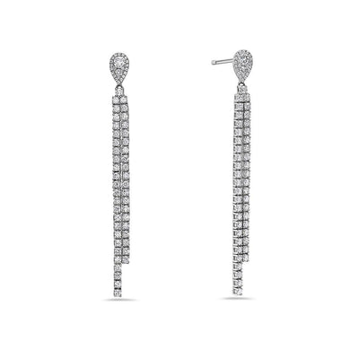 18K White Gold Ladies Earrings With 2.73 CT Diamonds