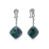 18K White Gold Ladies Earrings With 1.42 CTW Diamonds and Emerald: 17.16 CTW