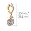 18K Yellow Gold Ladies Earrings With 1.04 CT Diamonds