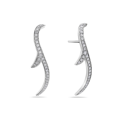 18K White Gold Ladies Earrings With 0.53 CT Diamonds