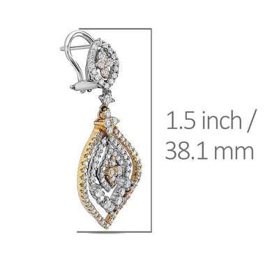 18K White Gold Ladies Earrings With 2.59 CT Diamonds