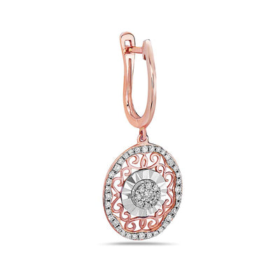 18K Rose Gold Ladies Earrings With 0.44 CT Diamonds