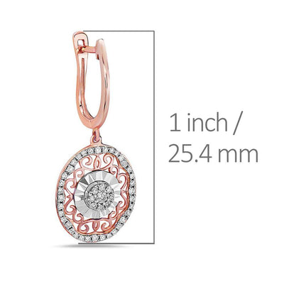 18K Rose Gold Ladies Earrings With 0.44 CT Diamonds