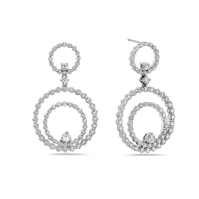 18K White Gold Ladies Earrings With 2.78 CT Diamonds