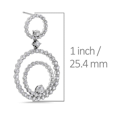 18K White Gold Ladies Earrings With 2.78 CT Diamonds