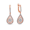 18K Rose Gold Ladies Earrings With 0.54 CT Diamonds