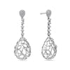 18K White Gold Ladies Earrings With Round Shaped Diamonds