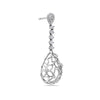 18K White Gold Ladies Earrings With Round Shaped Diamonds