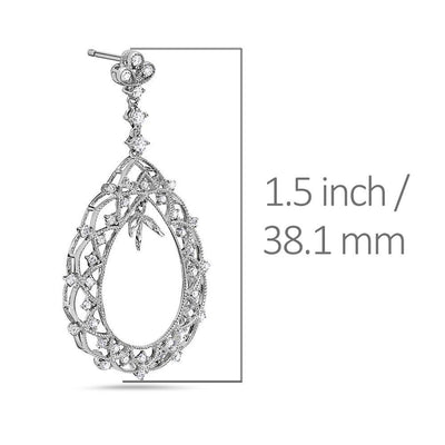 18K White Gold Ladies Earrings With 1.00 CT Diamonds