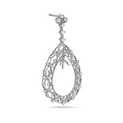 18K White Gold Ladies Earrings With 1.00 CT Diamonds