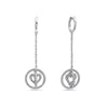 18K White Gold Ladies Earrings With Round Shaped Diamonds