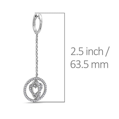 18K White Gold Ladies Earrings With Round Shaped Diamonds