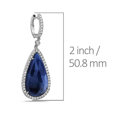 18K White Gold Ladies Earrings With White: 1.22 CTW Sapphire: 30.49 CTW Diamonds