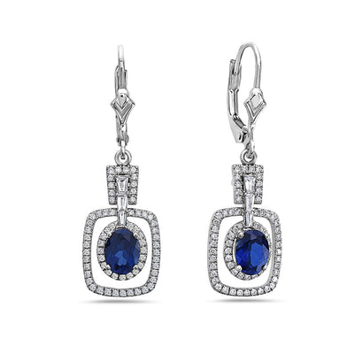 18K White Gold Ladies Earrings With 1.21 CT Diamonds