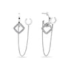 18K White Gold Ladies Earrings With Round Shaped Diamonds