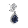 18K White Gold Ladies Earrings With Sapphire and Diamonds