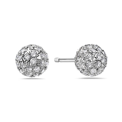 14K White Gold Ladies Earrings With Diamonds