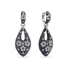 18K White Gold Ladies Earrings With White And Diamonds