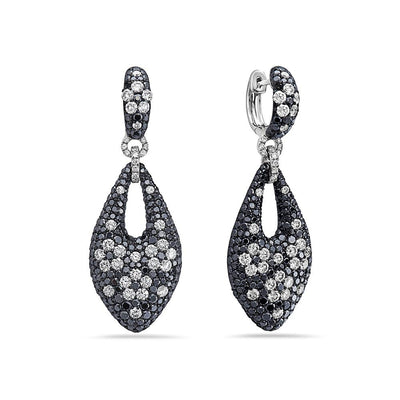 18K White Gold Ladies Earrings With White And Diamonds