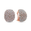 18K Rose Gold Ladies Earrings With White and Yellow Diamonds