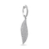 18K White Gold Ladies Leaf Shaped Earrings With Diamonds