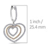 18K White Gold Ladies Heart Shaped  Earrings With White Diamonds