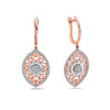 18K Rose Gold Ladies Earrings With 0.49 CT Diamonds