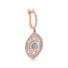 18K Rose Gold Ladies Earrings With 0.49 CT Diamonds