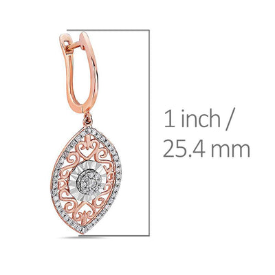 18K Rose Gold Ladies Earrings With 0.49 CT Diamonds