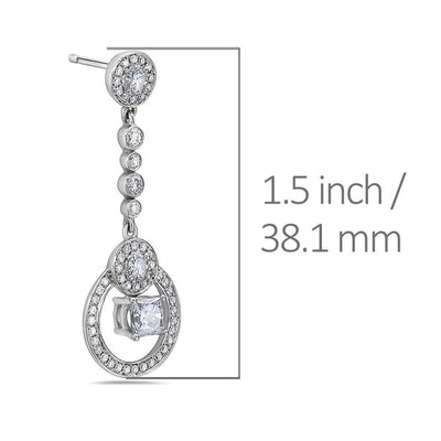 18K White Gold Ladies Earrings With 1.40 CT Diamonds