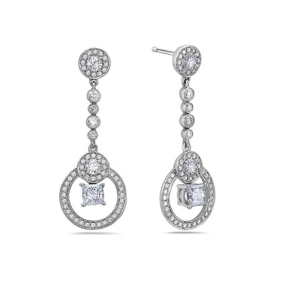 18K White Gold Ladies Earrings With 1.40 CT Diamonds