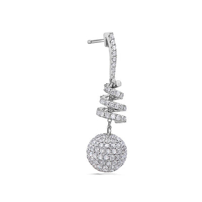 18K White Gold Ladies Earrings With 3.70 CT Diamonds