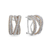 18K White Gold Ladies Earrings With Round Shaped Diamonds