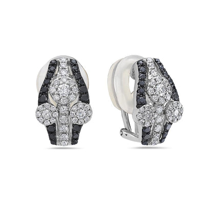 18K White Gold Ladies Earrings With 1.96 CT Diamonds