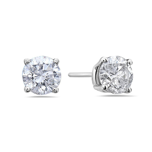 14K White Gold Ladies Earrings With 0.70 CT Diamonds