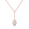 18K Rose Gold "Hamsa" Women's Necklace With 0.65 CT Diamonds