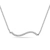 18K White Gold Wave Women's Necklace With 0.18 CT Diamonds