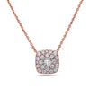 18K Rose Gold Square Women's Necklace With 1.00 CT Diamonds