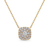 18K Yellow Gold Square Women's Necklace With 1.01 CT Diamonds