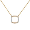 18K Yellow Gold Square-Shaped Floating Women's Necklace With 0.19 CT Diamonds