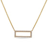 18K Yellow Gold Floating Rectangle Women's Necklace With 0.26 CT Diamonds