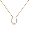 18K Yellow Gold Horseshoe Women's Necklace With 0.17 CT Diamonds