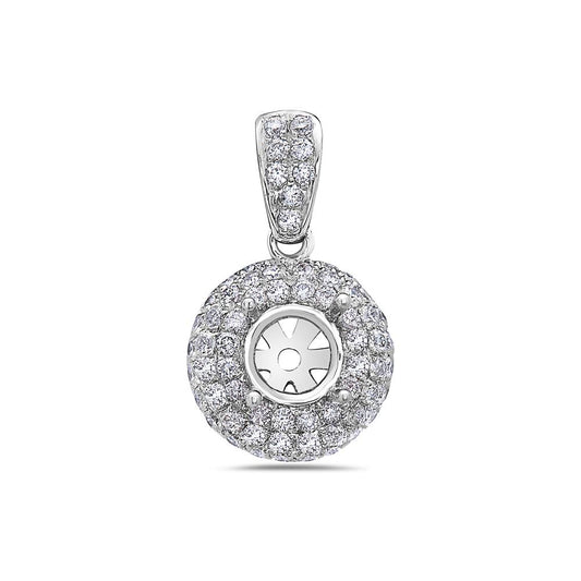 18K White Gold Asterisk Women's Pendant With 0.98 CT Diamonds