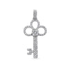 Unisex 14K White Gold Key Pendant with 4.40 CT Diamonds