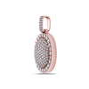 Men's 14K Rose Gold Oval Pendant with 3.25 CT Diamonds