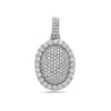 Men's 14K White Gold Oval Pendant with 3.25 CT Diamonds