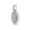 Men's 14K White Gold Oval Pendant with 3.25 CT Diamonds