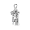 Men's 14K White Gold Jesus Head Pendant with 1.37 CT Diamonds