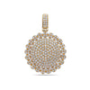 Men's 14K Yellow Gold Circle Pendant with 2.30 CT Diamonds