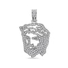 Men's 14K White Gold Jesus Head Pendant with 2.29 CT Diamonds